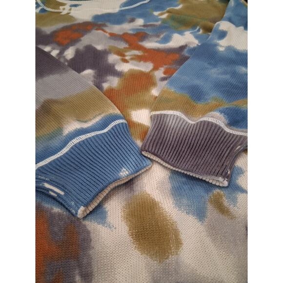 Natural Life Sweater Large XL Womens 100% Cotton Knit Tie Dye Oversized Natural - Picture 2 of 11